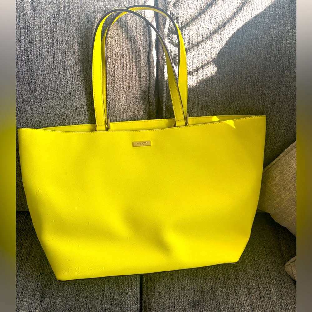 Kate Spade Bright Yellow Tote Bag Large